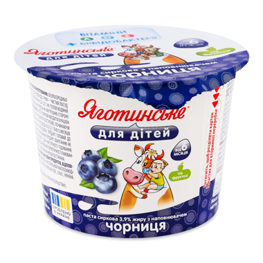 Паста "Яготинське ДД" чорниця 3.9% 90г пл.стакан