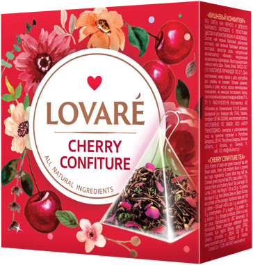 Чай "Lovare" Cherry Confiture чорний 15пір*2г