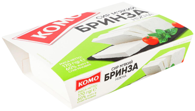 Сир м’який "Бринза ніжна" 60% 170г ван /Комо/