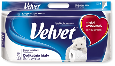 Папір туалет. "Velvet" Soft білий 3шар 8шт сумка