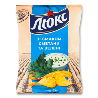 Чіпси "Люкс" сметана-зелень 125г