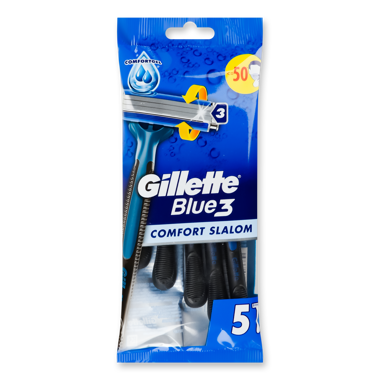 Станки "Blue 3 Comfort" Slalom однор 5шт /GІLLETТЕ/