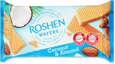 Вафлі "Roshen Wafers" Family кокос-мигдаль 216г /Рошен/