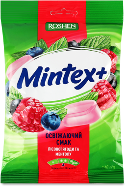 Карамель "Mintex+" Berry 140г /Рошен/