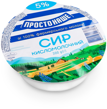 Сир ПРОСТОНАШЕ кисломол 5% 300г обрам