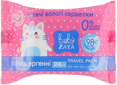 Серветки вологі Baby Zaya гіпоалергенні 24шт 