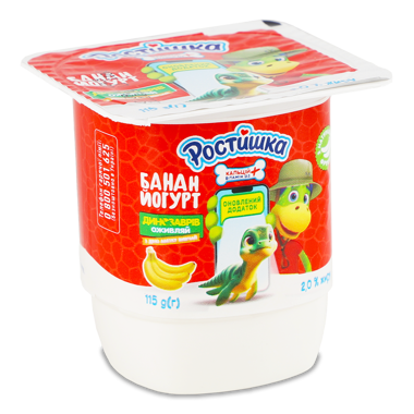 Йогурт "Ростишка" 2% банан ст 115г /Данон/