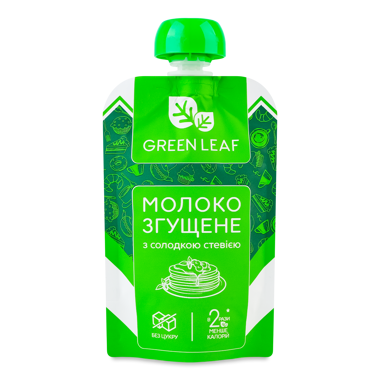 Молоко згущене "Green Leaf" з солодкою стевією 90г д/п