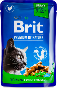 Конс "Brit Premium" для стериліз. котів курка 100г