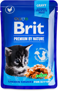 Конс "Brit Premium" д/кошенят курка 100г