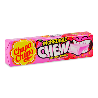 Цукерки жувальні "Chupa Chups" неймовір.полуниця 45г /Perfetti/
