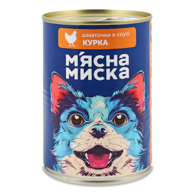 Конс "М'ясна миска" д/собак курка в соусі 415г ж/б
