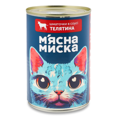 Конс "М'ясна миска" д/котів телятина в соусі 415г ж/б