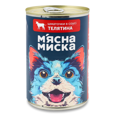Конс "М'ясна миска" д/собак телятина в соусі 415г ж/б