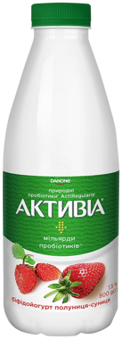 Біфідойогурт пит АКТИВІА полуниця 800г ДАНОН пет 1.5%