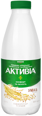 Біфідойогурт пит АКТИВІА 5 злаків 800г ДАНОН пет 1.5%