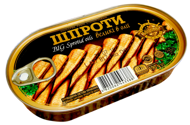 Шпроти великі в олії 190г ж/б ключ /Боцман/