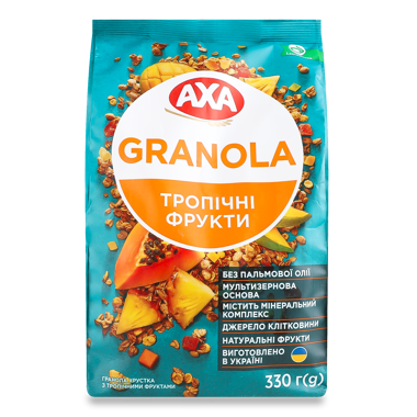 Гранола "AXA" з тропічними фруктами 330г