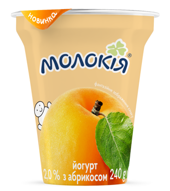 Йогурт "Молокія" 2% абрикос 240г ст 