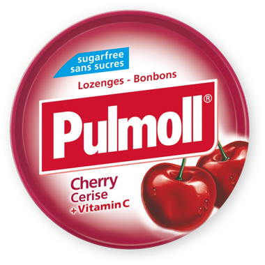 Льодяники "Pulmoll" вишня без цукру 45г ж/б
