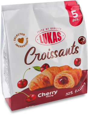Круасанчик вишня 225г /Лукас/