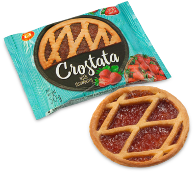 Пиріг пісочний CROSTATA полуниця 50г /ХБФ/