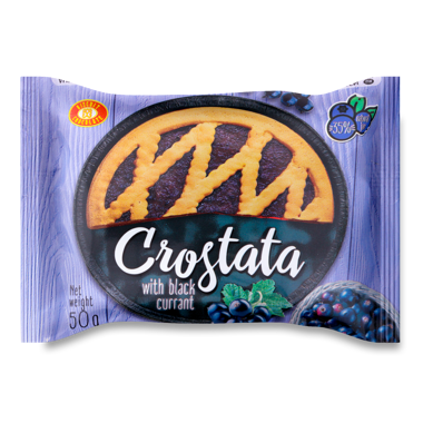 Пиріг пісочний CROSTATA чорна смородина 50г /ХБФ/