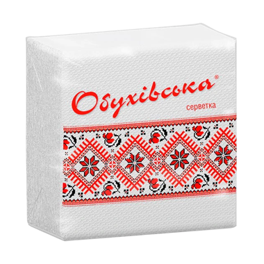 Серветки "Обухівська" столові білі 40шт