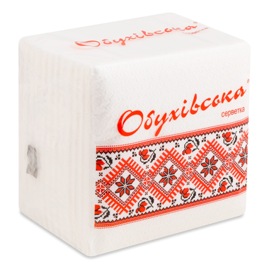 Серветки "Обухівська" столові білі 80шт