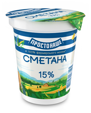 Сметана ПРОСТОНАШЕ 15% 300г ст
