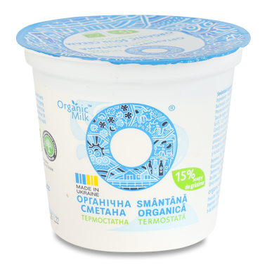 Сметана "Organic Milk" органічна 15% 250г