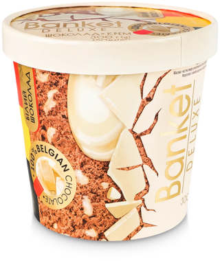 Морозиво "Banket Deluxe" Шоколад/крем 300г /Ласунка/