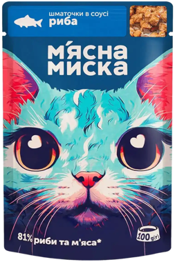 Конс "М'ясна миска" д/котів риба в соусі 100г