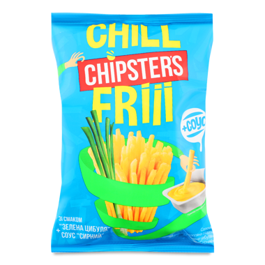 Соломка "Chipster's" зелена цибуля + сирний соус  70г 