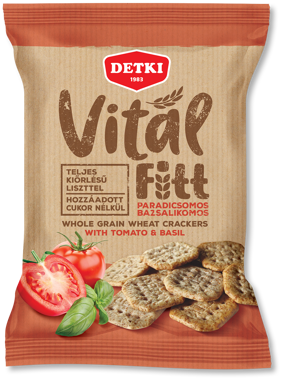 Крекери "Vital Fitt" з помідорами та базиліком 100г /Detki/