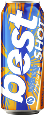Напій енергетичний "Best Shot" Mango/Coconut б/а 0.5л ж/б