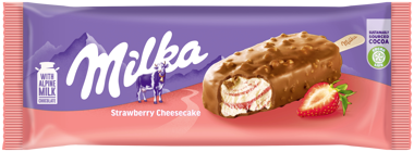 Морозиво MILKA полуничний чізкейк на паличці 90г /Nestlе/