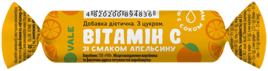 Вітамін С з цукром смак Апельсин 30г /ТМ VALE/