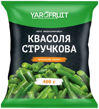 Квасоля стручкова різана заморожена 400г /Ярофрут/