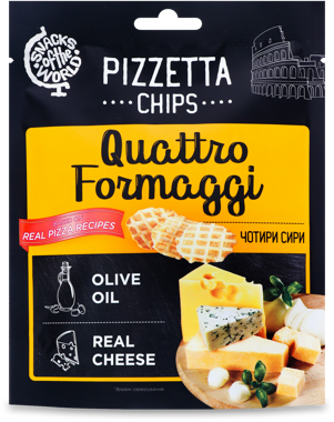 Снек хрусткий "Піцета Чіпс "Чотири сири" 70г /Снеки світу/