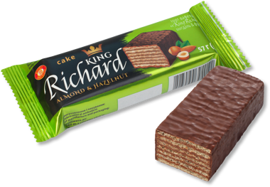 Вафлі "King Richard" мигдаль-фундук 57г /ХБФ/