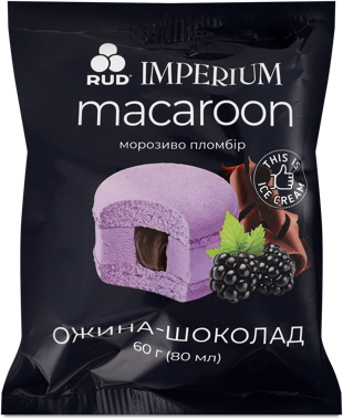 Морозиво "Макарунi" Ожина Шоколад 60г /Рудь/