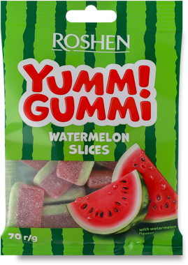Карамель "Yummi Gummi" Watermelon Slices 70г /Рошен/