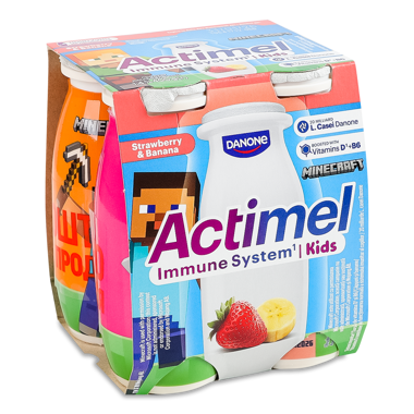 Йогурт "Actimel" полуниця-банан 1.4% 4*100г