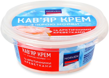 Кав`яр крем з ікрою мойви та арктич.креветками 95г /Norven/