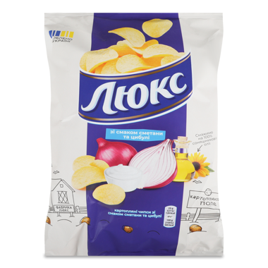 Чіпси "Люкс" сметана/цибуля 125г