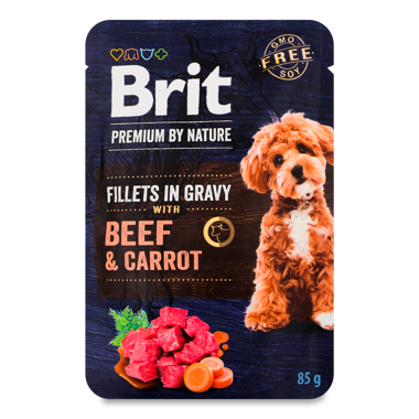 Корм "Brit Premium' д/собак мал порід яловичина/морква 85г