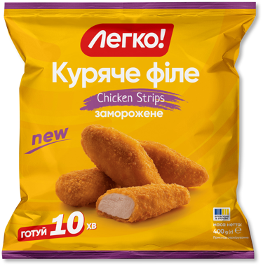 Філе куряче "Chicken Strips" заморож 400г /Легко/
