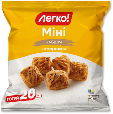 Виріб з листк тіста "Міні з м'ясом" зам 600г /Легко/
