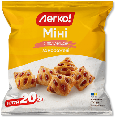Виріб з листк тіста "Міні з полуницею" зам 600г /Легко/